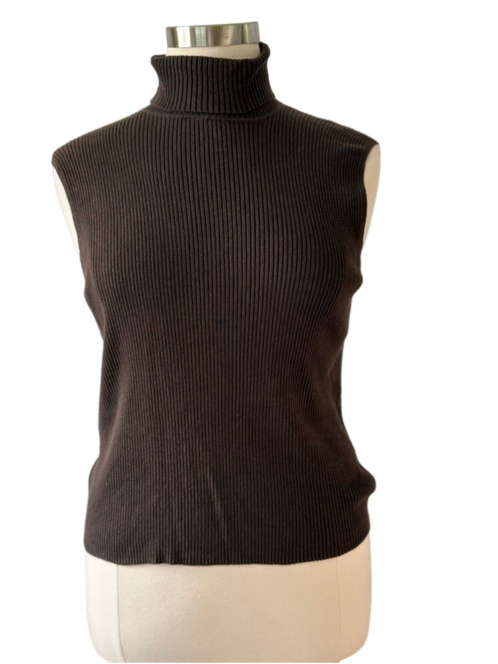 Chico's Brown Sleeveless Turtleneck Sweater, Size 16 (Chico’s 3)